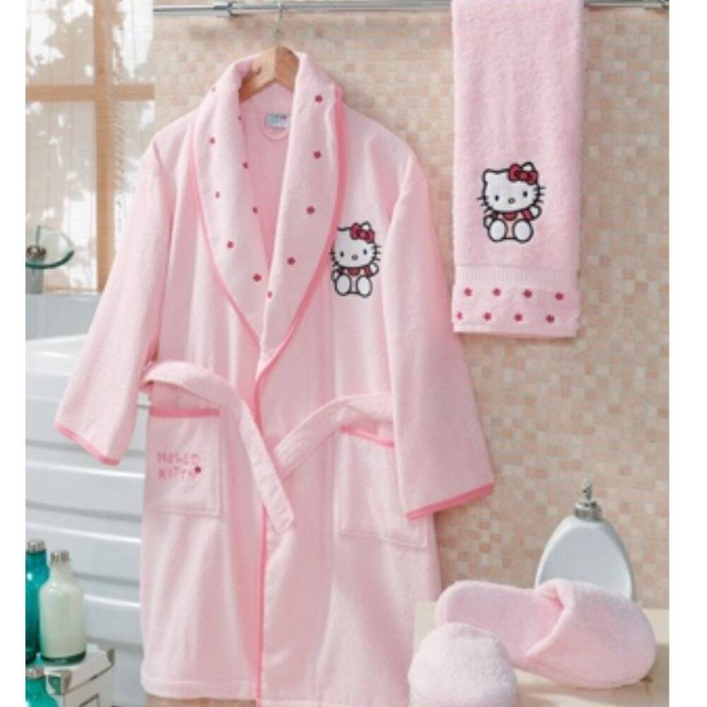 Hello Kity Bornoz Seti Pembe 7-9 - Maxstyle
