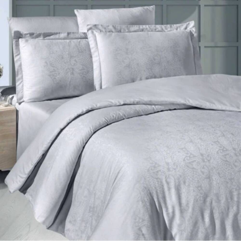 Maxstyle Jakarlı Nevresim Takım Anemone Gri Double - Maxstyle