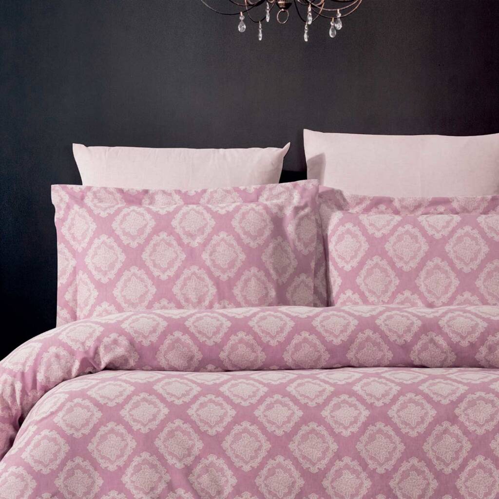 Maxstyle Lyocell Damask Mürdüm Çift Kişilik Nevresim Takımı - Maxstyle